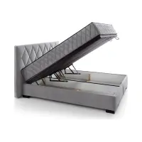 Cama continental Reve 180x200 con contenedor gris