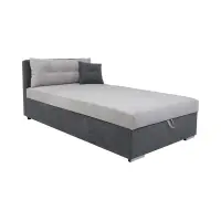 Sofá cama Rico con contenedor y respaldo ajustable gris