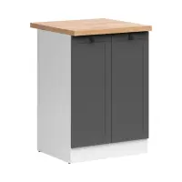 Armario de cocina inferior Junona Line 60 cm derecho grafito con encimera