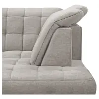 Sofá rinconera derecha Aragon convertible con reposacabezas y asiento regulables beige