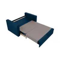 Sofá de dos plazas Bunio III convertible con arcón azul