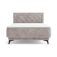 Cama continental Zalea 120x200 con arcón beige