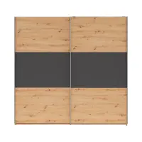Armario de puertas correderas Saturn 218 cm roble artisan/grafito