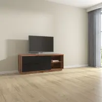 Mueble RTV Forn 156 cm con 2 cajones y estante roble delano oscuro/negro