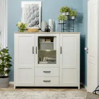 Vitrina Loksa 160 cm con 3 puertas pino andersen blanco