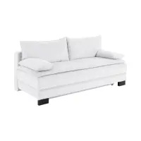 Sofá de tres plazas Lindon convertible con arcón, chenilla gris