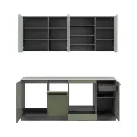 Conjunto de cocina Milino Small 210 cm verde con encimera