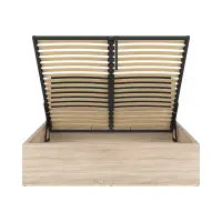 Cama Tetrix 160x200 con somier y contenedor roble sonoma