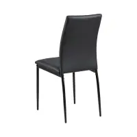 Silla tapizada Weyer ecopiel negra