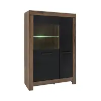 Vitrina Balin 101 cm con 2 puertas roble monastery/roble negro