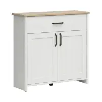 Cómoda Loksa 102 cm con 2 puertas y un cajón pino andersen blanco/roble grandson