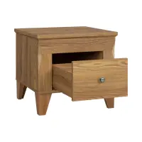 Mesita de noche Bergen 50 cm con cajón alerce sibiu dorado