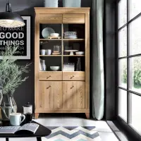 Vitrina Bergen 102 cm con 4 puertas alerce sibiu dorado