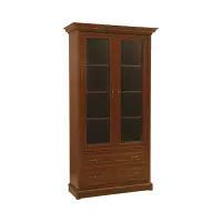 Vitrina Kent con 2 puertas y 2 cajones castaño