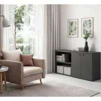 Estantería System 64 con estante grafito