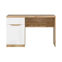 Письменный стол Nuis 120 см с дверцами и ящиком дуб вотан/белый
