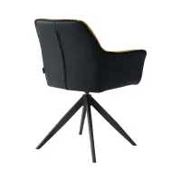 Silla tapizada Akita giratoria amarillo-negro
