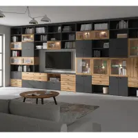 Vitrina System 64 con 2 puertas roble coast evoke