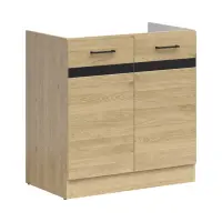 Mueble de cocina para fregadero Junona Line 80 cm con 2 puertas roble bernstein