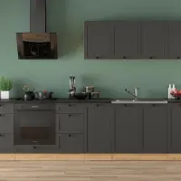 Кухонный гарнитур Junona Line 300 см графитовый