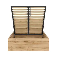 Cama Tetrix 120x200 con somier y contenedor roble wotan