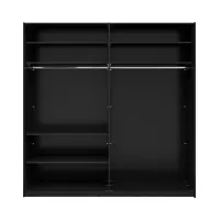 Armario de puertas correderas MIX 215 cm negro/gris claro/antracita/roble evoke