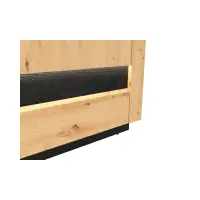 Cómoda Ostia 117 cm con 4 cajones y 2 estantes roble artisan/roble negro