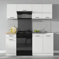 Кухонный гарнитур Junona Line 180 см меловой глянец со столешницей