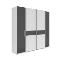 Armario de puertas correderas Fabio 215 cm blanco/grafito