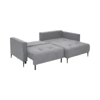 Угловой диван универсальный Ponty раскладной с ящиком серый