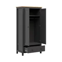 Armario de dos puertas Hesen 101 cm grafito/roble artisan