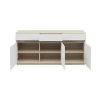 Cómoda Kim con 3 puertas y 3 cajones roble riva claro/blanco