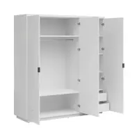 Armario de tres puertas Forn 180 cm blanco alto brillo