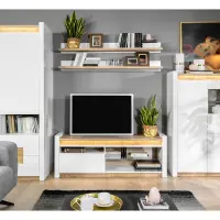 Mueble RTV Alameda 147 cm con cajón y estante blanco