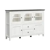 Cómoda Hesen 186 cm vitrina con 5 puertas y 2 cajones alerce sibiu claro/pino larico