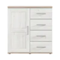Cómoda Romance 93 cm con puertas y 4 cajones alerce sibiu claro