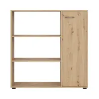 Estantería Space Office 120 cm con puertas y 3 estantes roble artisan