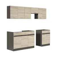 Кухонный гарнитур Junona Line 230 см дуб сонома без столешницы