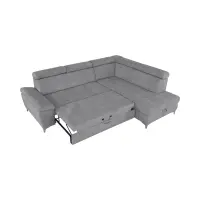 Sofá rinconera derecho Raul convertible con arcón gris