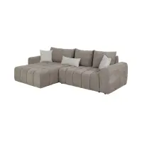 Sofá rinconera izquierdo Chill_Me convertible con arcón chenilla marrón