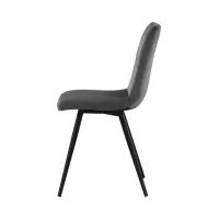 Silla tapizada Jamil de terciopelo gris