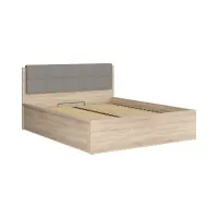 Cama Tetrix 160x200 con somier y contenedor roble sonoma