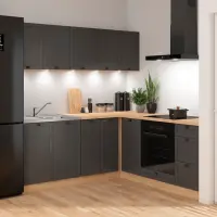 Zestaw kuchenny narożny Junona Line 200x200 grafitowy bez blatu