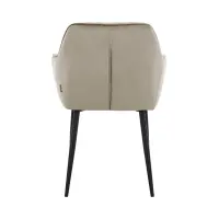 Silla tapizada con reposabrazos Stu beige-gris