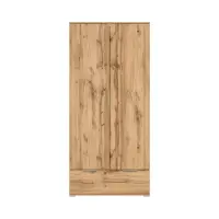 Armario de dos puertas Zele 90 cm con cajón roble wotan