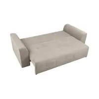 Sofá de tres plazas Royal IV convertible con arcón, pana, beige