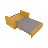 Sofá cama de dos plazas Bunio III con arcón amarillo