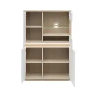 Vitrina Kim con 4 puertas roble riva claro/blanco