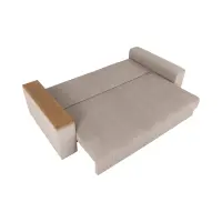 Sofá de tres plazas Peter convertible con arcón pana beige