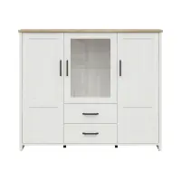 Vitrina Loksa 160 cm con 3 puertas pino andersen blanco